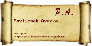 Pavlicsek Avarka névjegykártya